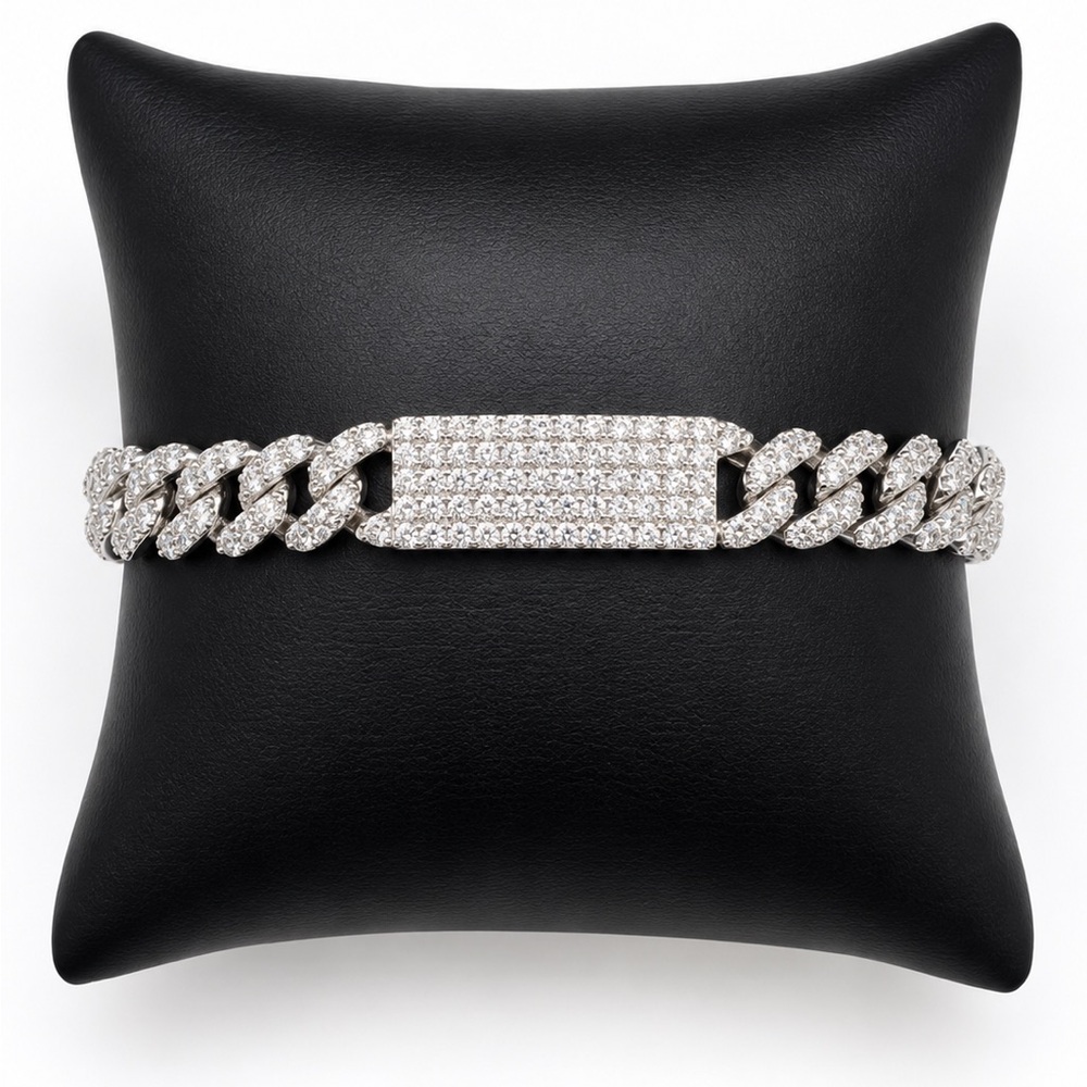 925 Sterling Silver 6.80CTW MOISSANITE Miami Cuban Link Unisex Bracelet 7.5”